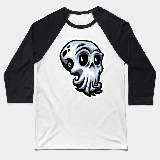 Octopus Skull Baseball T-Shirt by Octomanart